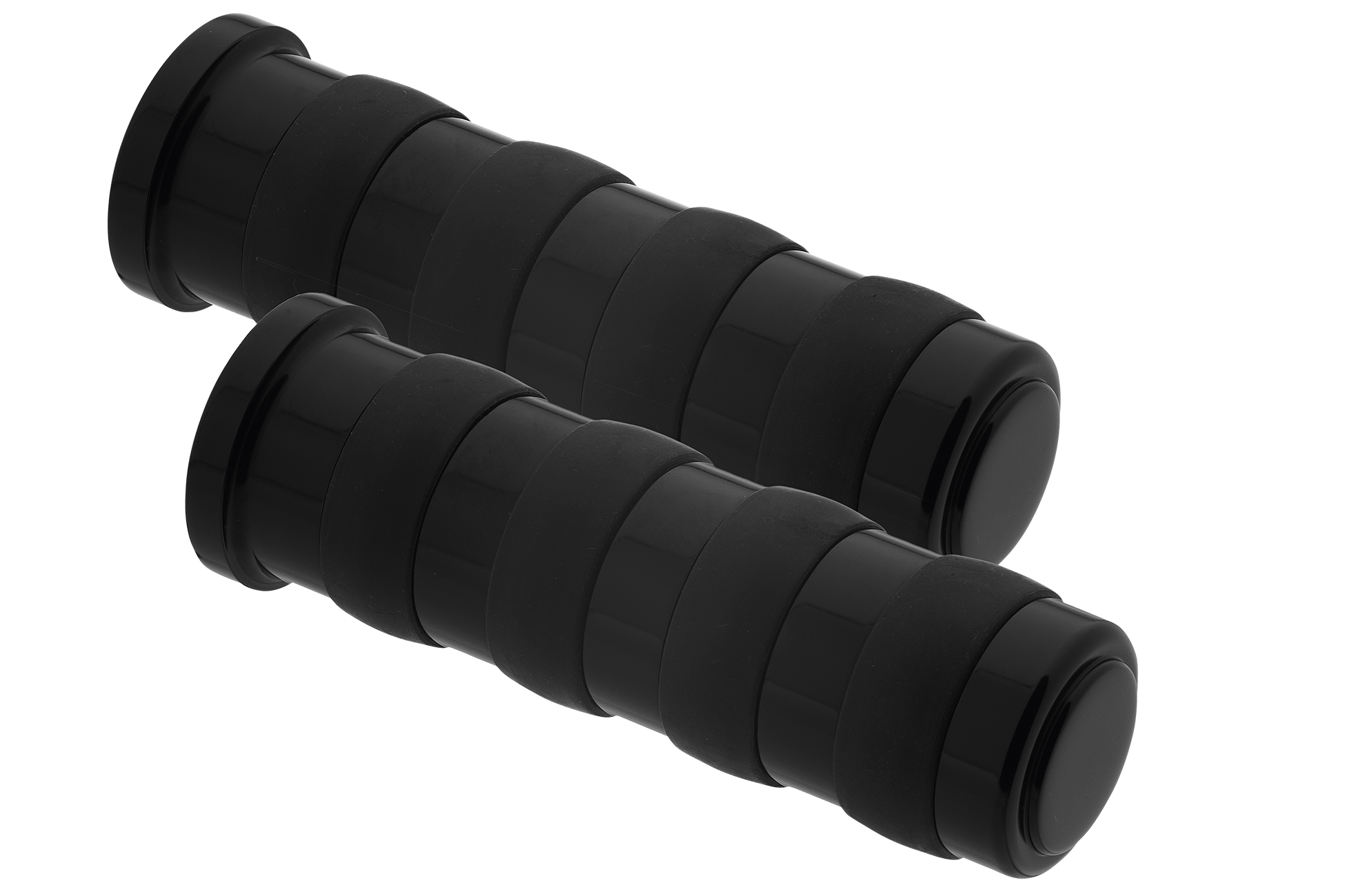 Strapped" aluminum grips for internal throttle cable
